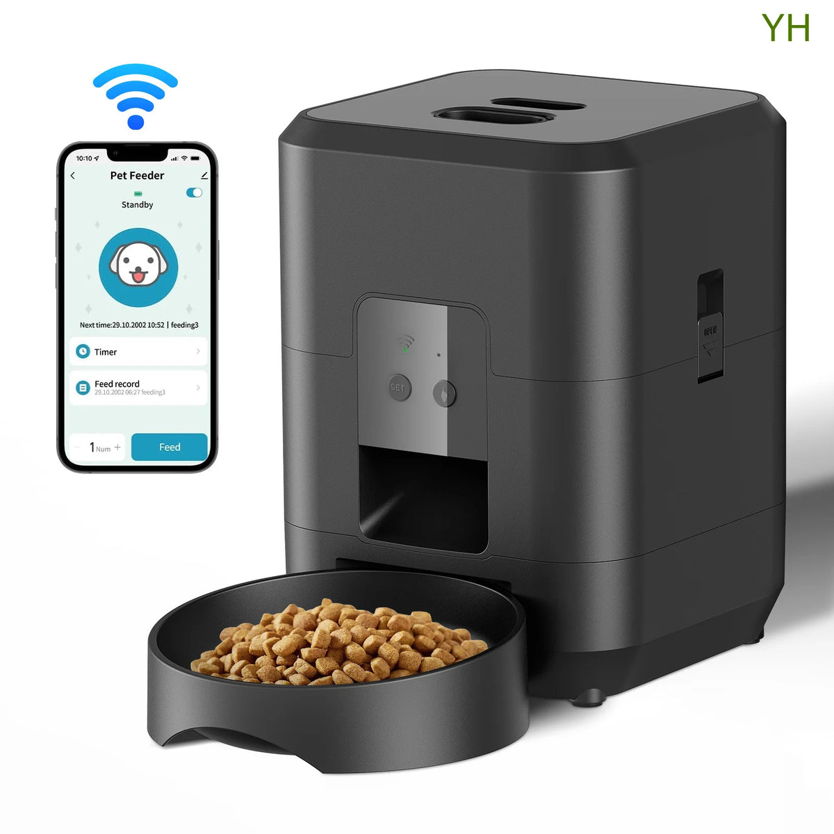 FeedMaster Pro – Remote-Controlled Automatic Pet Feeder with Precise Portion & Timing