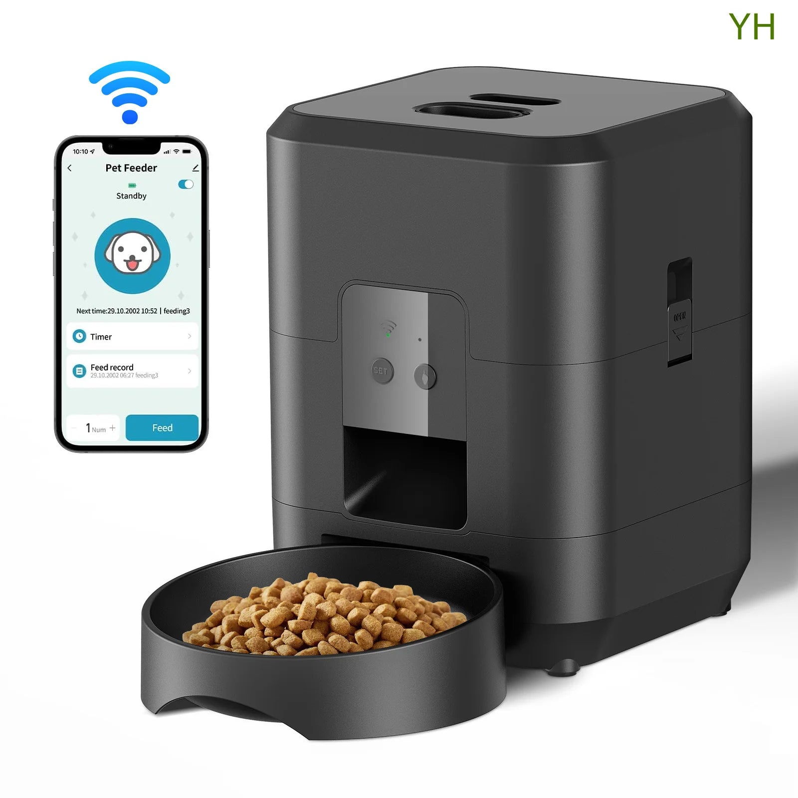 FeedMaster Pro – Remote-Controlled Automatic Pet Feeder with Precise Portion & Timing