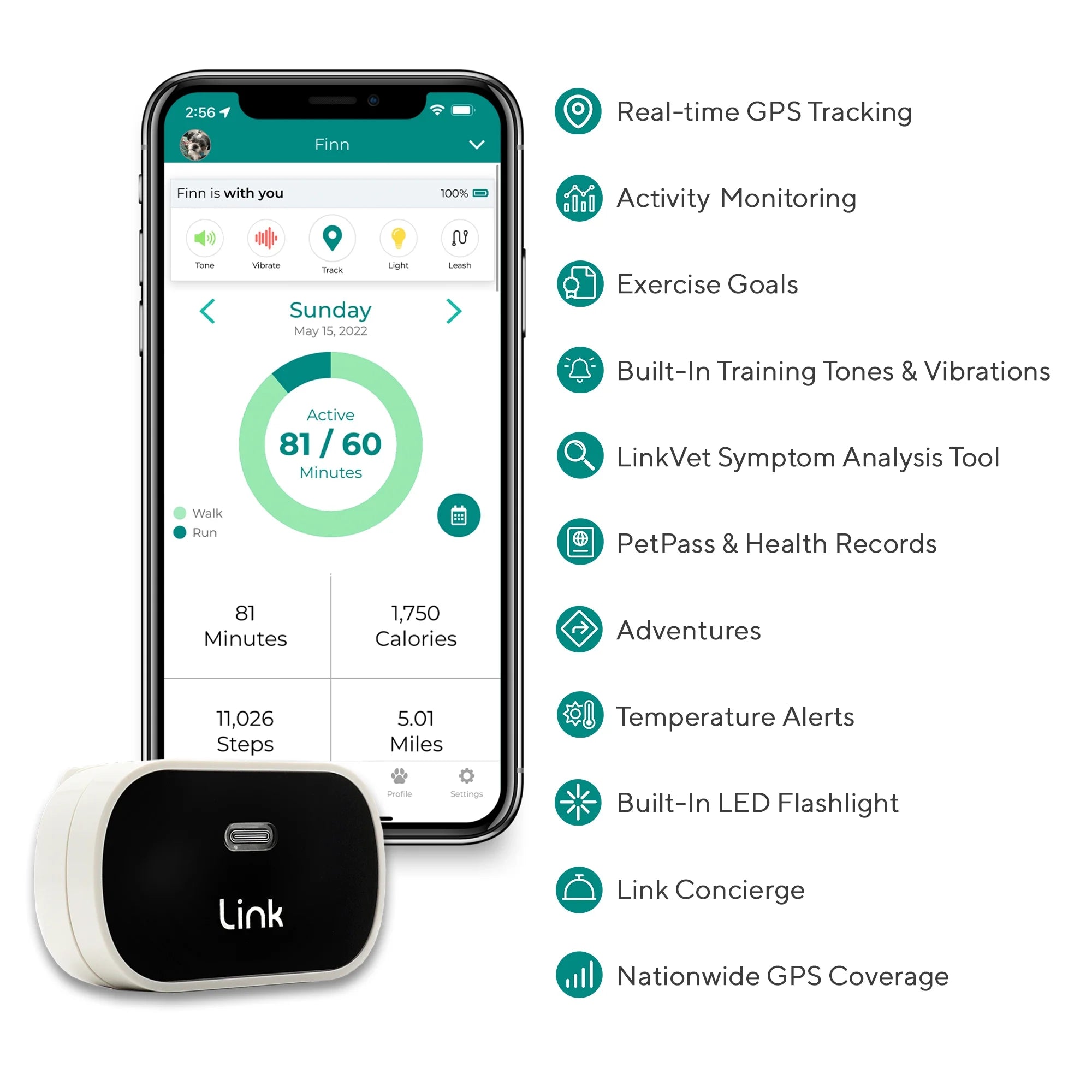 GPS Dog Tracker & Activity Monitor with Training Tools